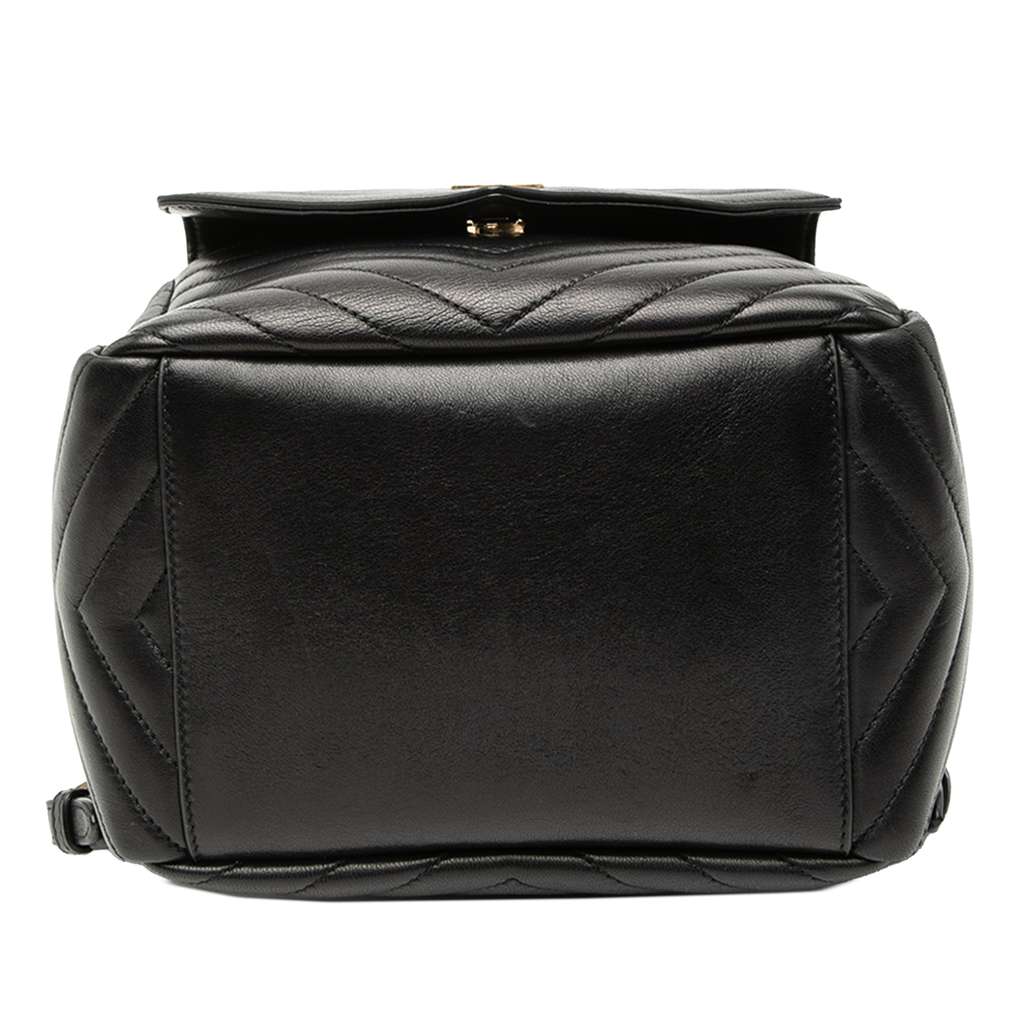 Saint Laurent Chevron Lambskin Monogram Joe Backpack Black Leather Good condition - Inside View