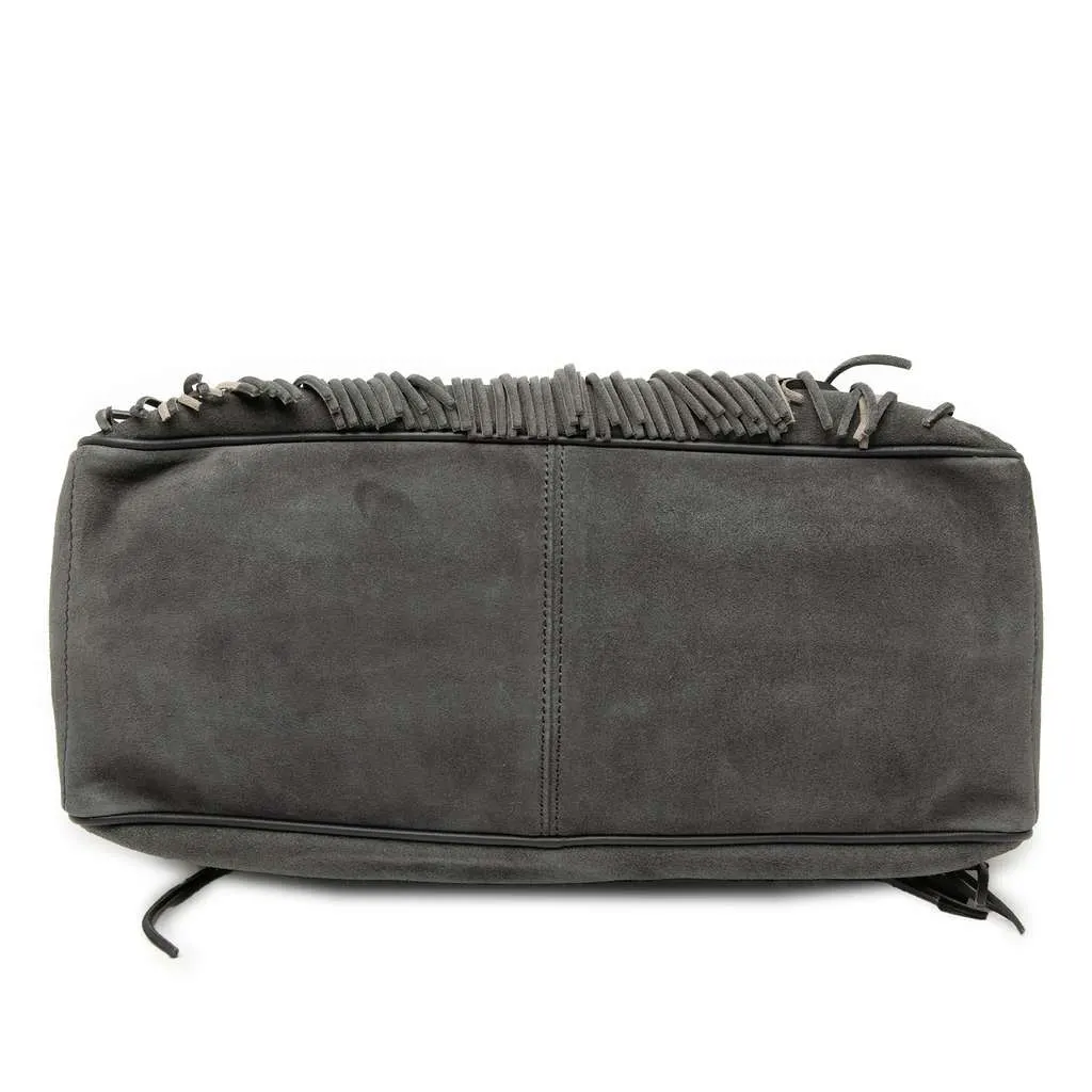 Celine Suede Boogie Fringe Handbag Grey Leather Very good - Inside View