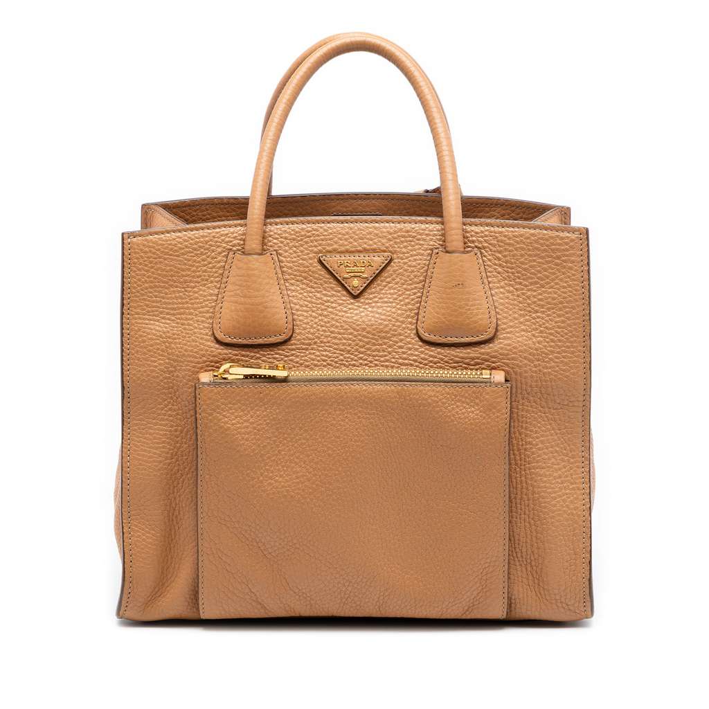 Prada حقيبة Vitello Daino بجيب أمامي مفتوح وقابلة للتحويل