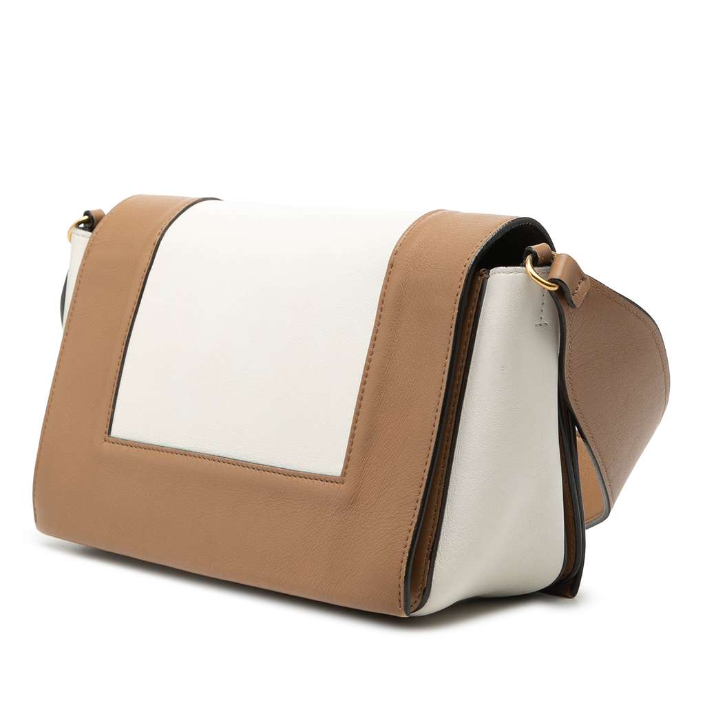 Celine Leather Frame Shoulder Bag White Leather Good condition - Back View