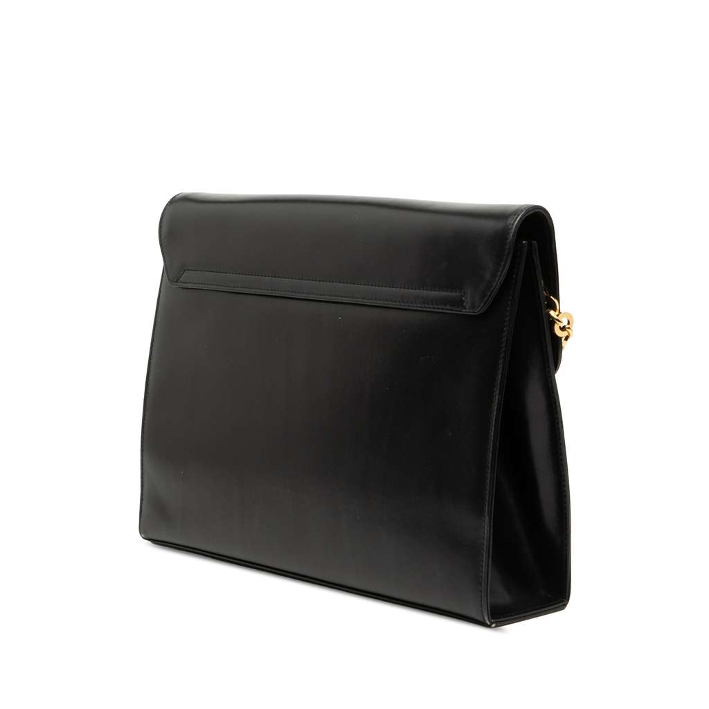 Salvatore Ferragamo Leather Gancini Chain Crossbody Black Leather Good condition - Back View