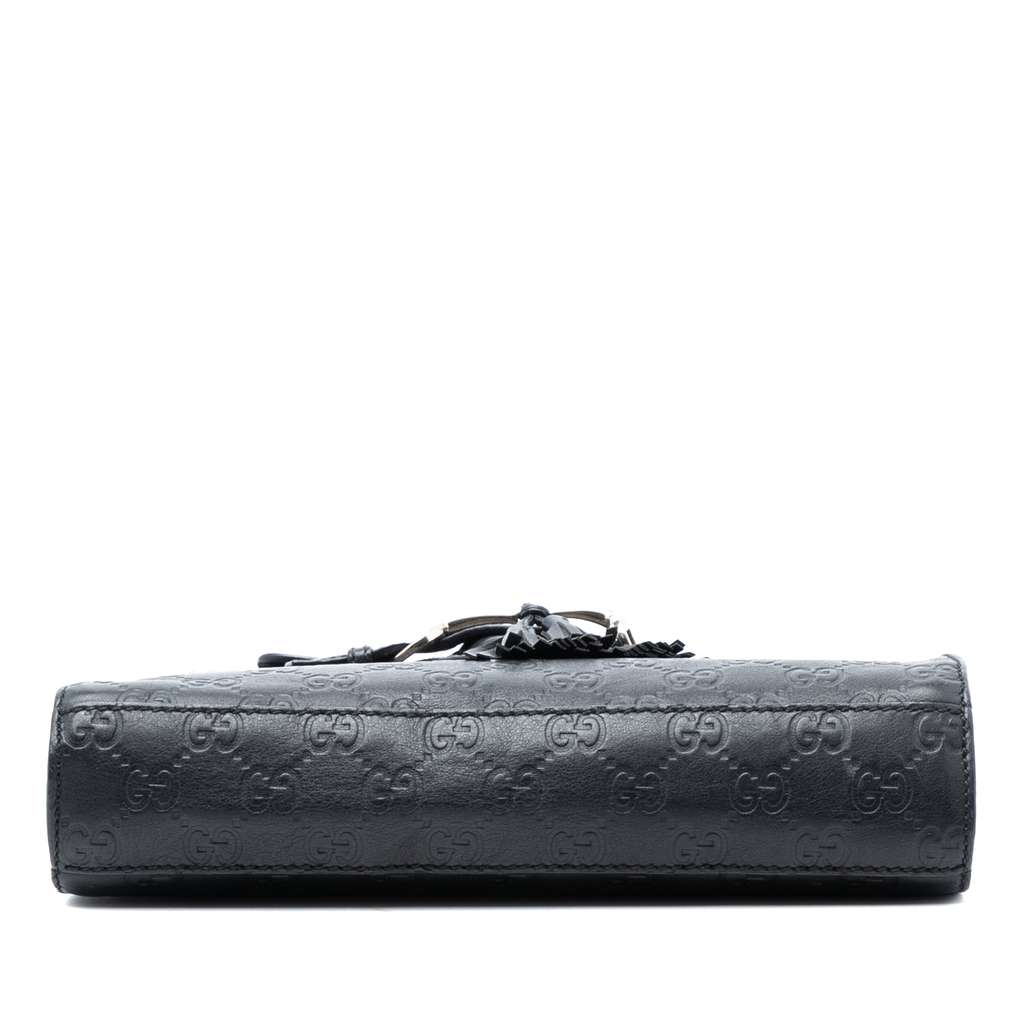 Gucci Small Guccissima Emily Shoulder Bag Black Leather Good condition - Inside View