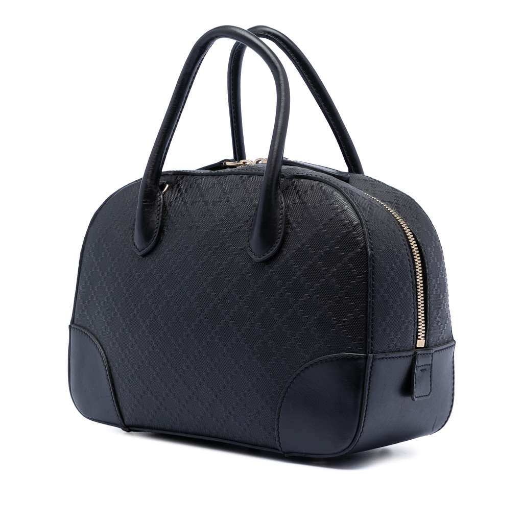 Gucci Diamante Bright Leather Satchel Black Leather Good condition - Back View