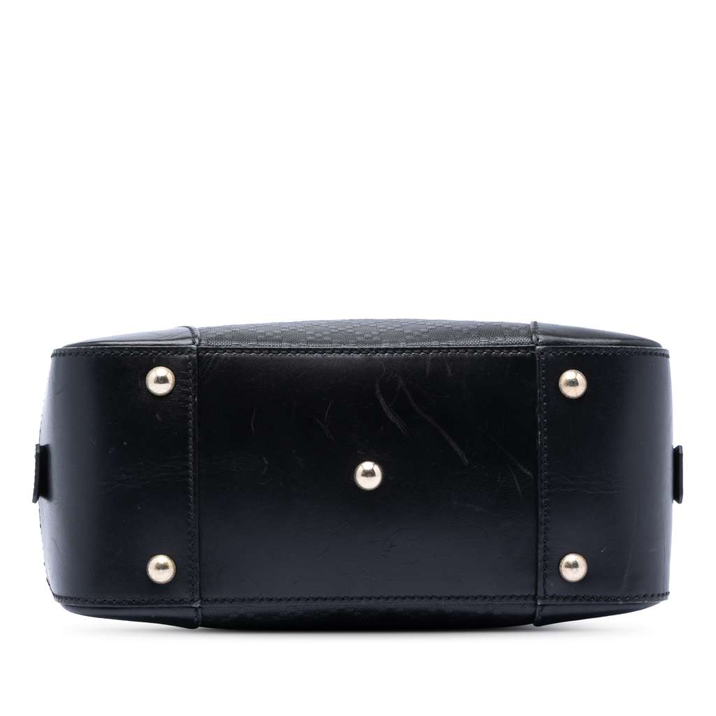 Gucci Diamante Bright Leather Satchel Black Leather Good condition - Inside View