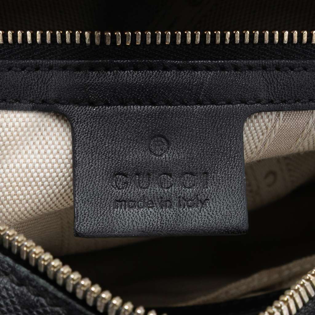 Gucci Diamante Bright Leather Satchel Black Leather Good condition - Box View