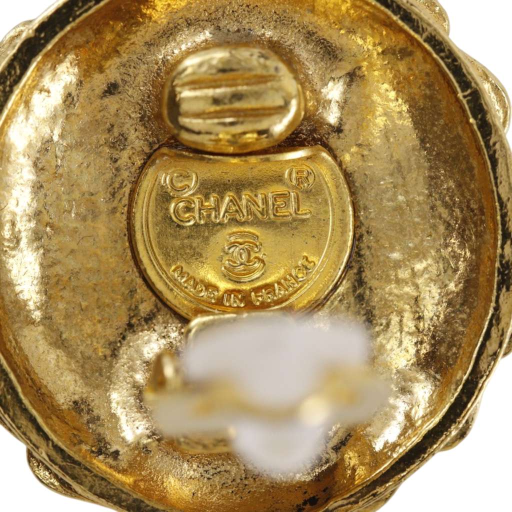 Chanel Gold Plated Mademoiselle Clip On Earrings Gold Metal Good condition - Box View