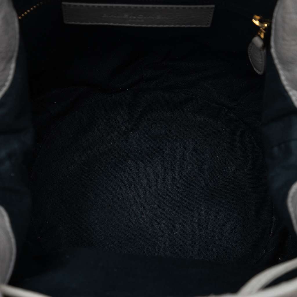 Balenciaga Lambskin Motocross Giant 21 Pompon Bucket Bag Grey Leather Good condition - Model View