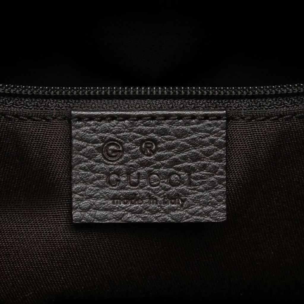 Gucci Grained Calfskin Bamboo Shopper Tote Brown Leather Very good - Box View