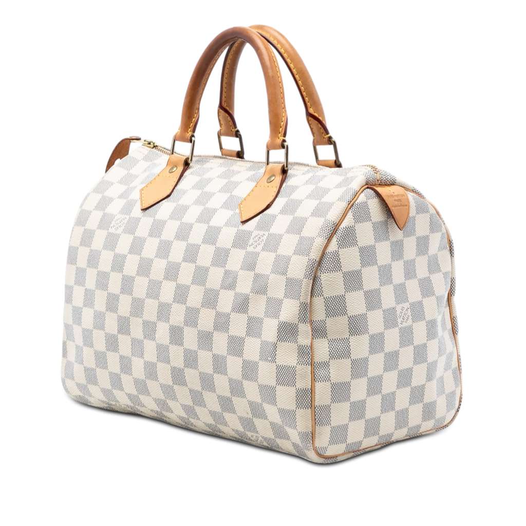 Louis Vuitton Damier Azur Speedy 30 White Good condition - Back View