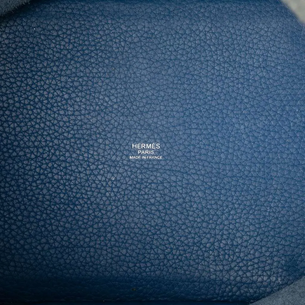 Hermès Clemence Picotin Lock 22 Blue Leather Very good - Model View