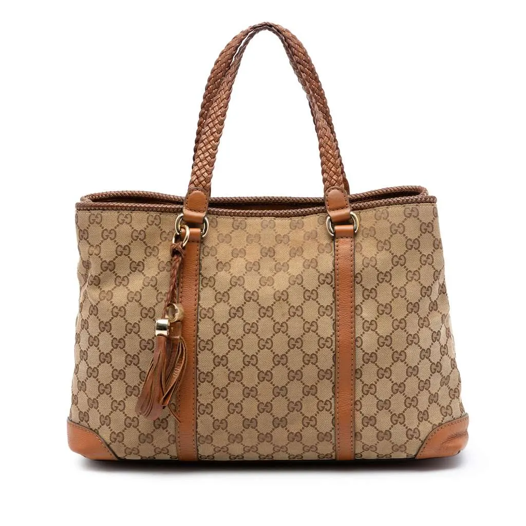 Gucci GG Canvas Marrakech Tote Beige Very good - Front View