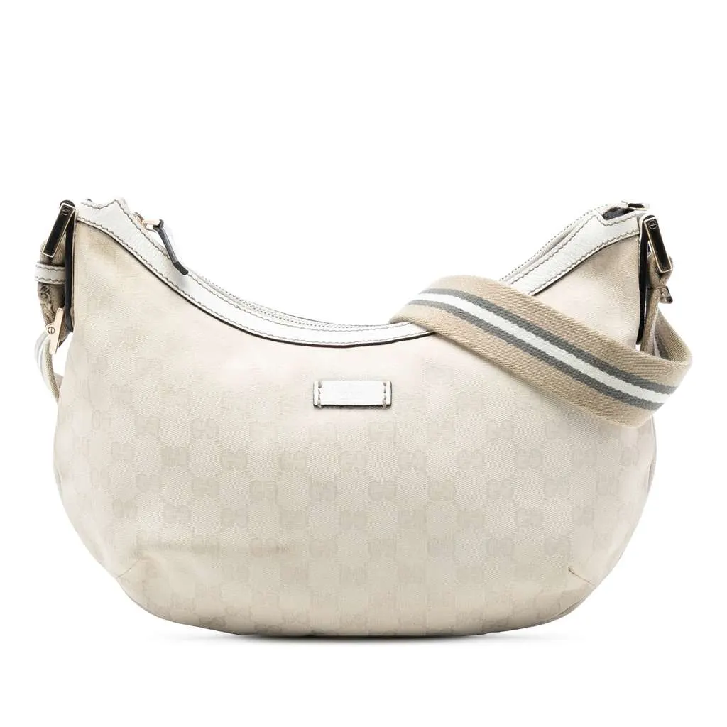 Gucci GG Canvas Web Crossbody Beige Canvas Very good - Front View