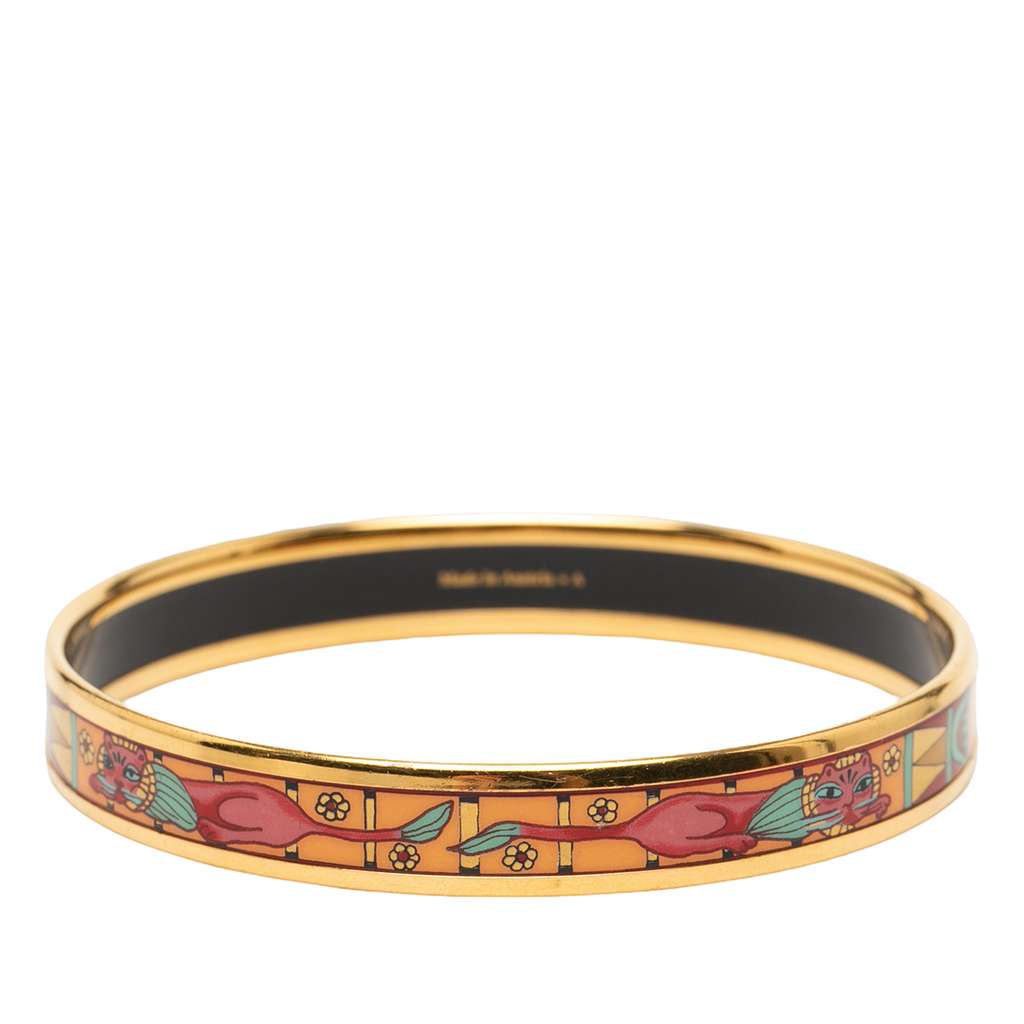 Hermès سوار مطلي بالمينا بنقش حيواني ضيق 62