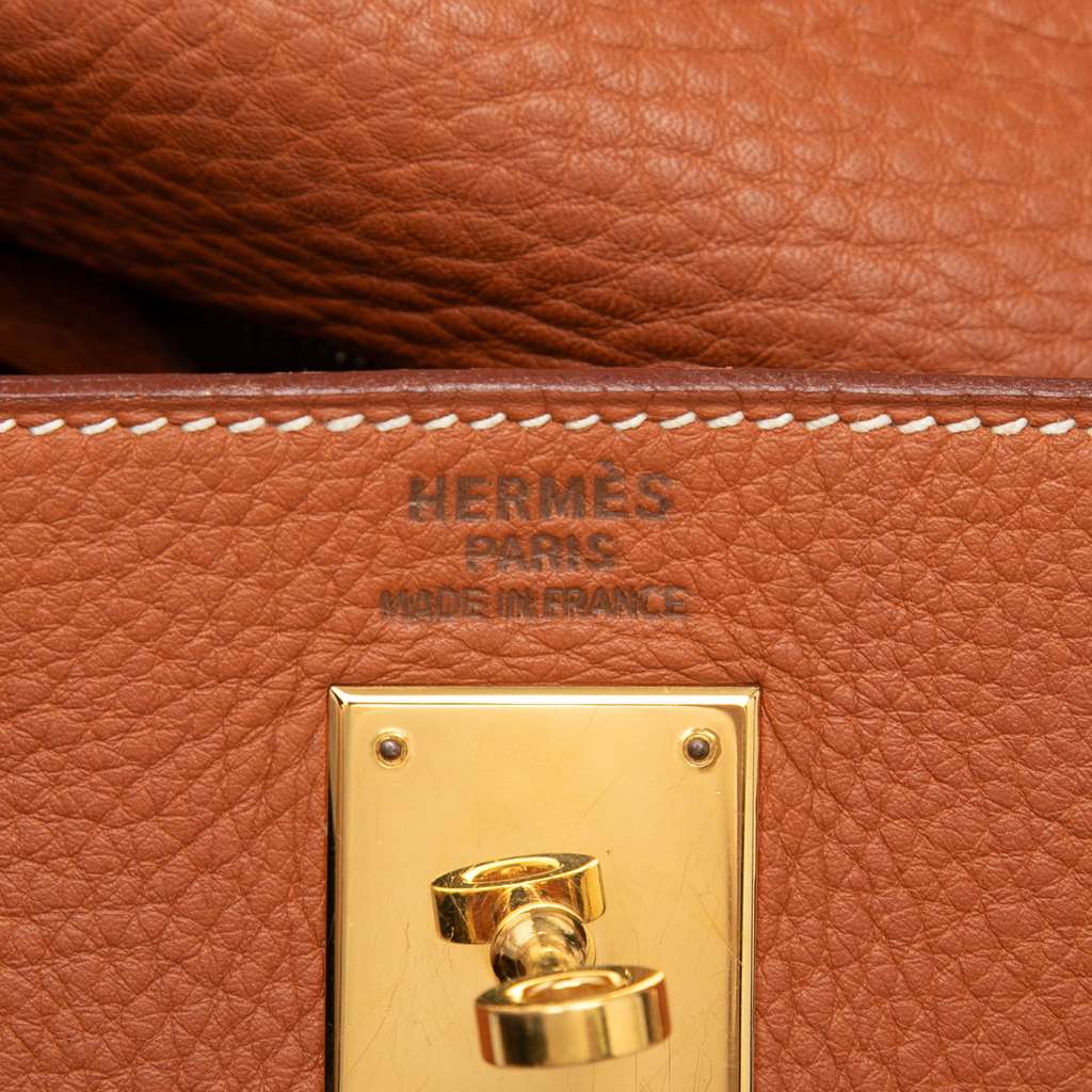 Hermès Clemence Kelly Retourne 35 Brown Leather Good condition - Box View