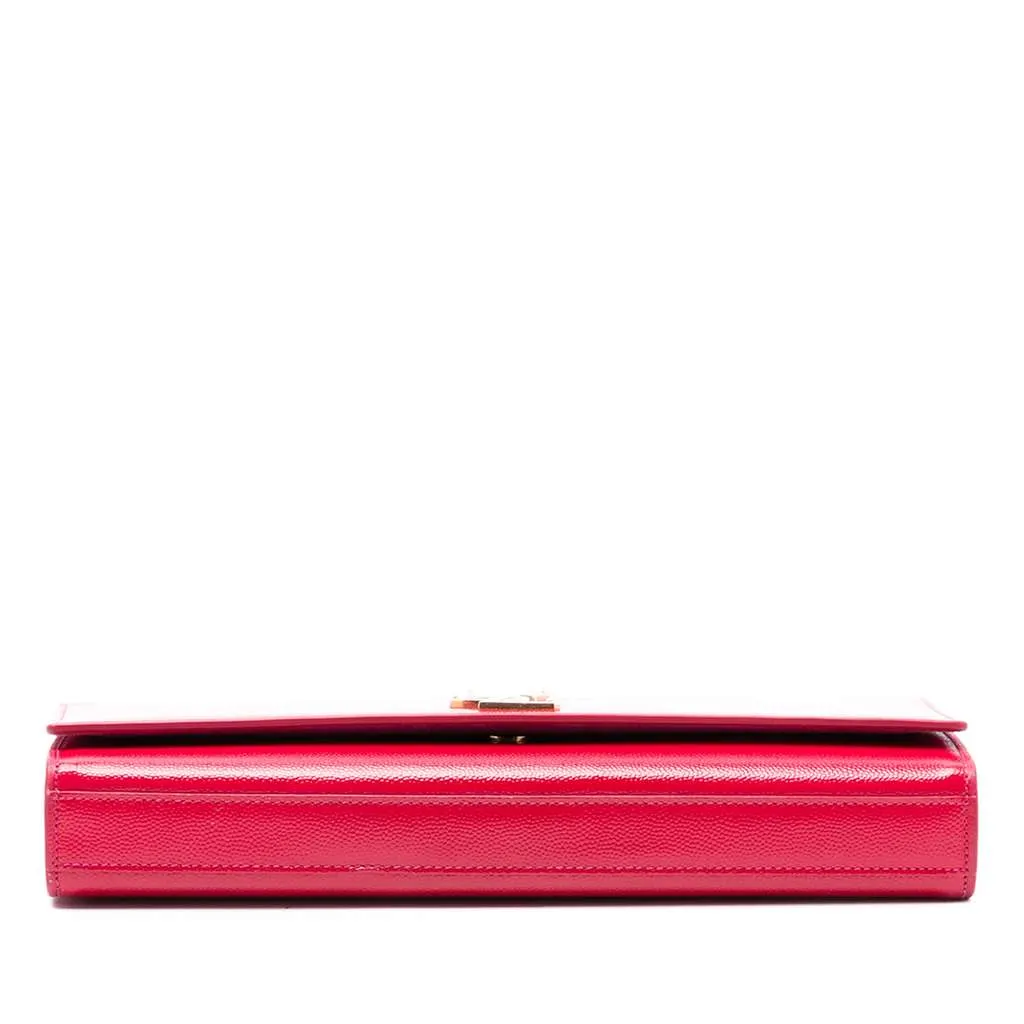 Saint Laurent Grain de Poudre Monogram Cassandre Clutch Pink Leather Very good - Inside View