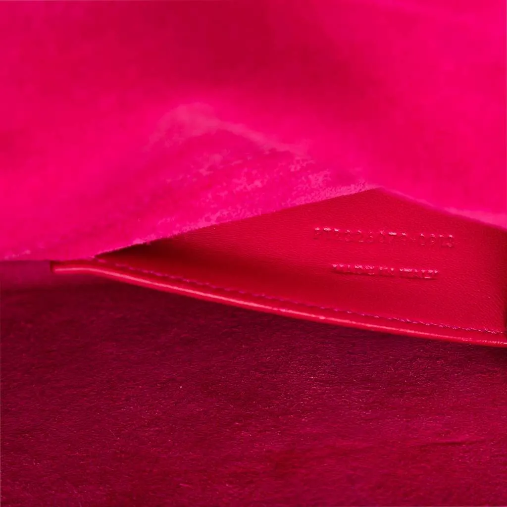 Saint Laurent Grain de Poudre Monogram Cassandre Clutch Pink Leather Very good - Box View