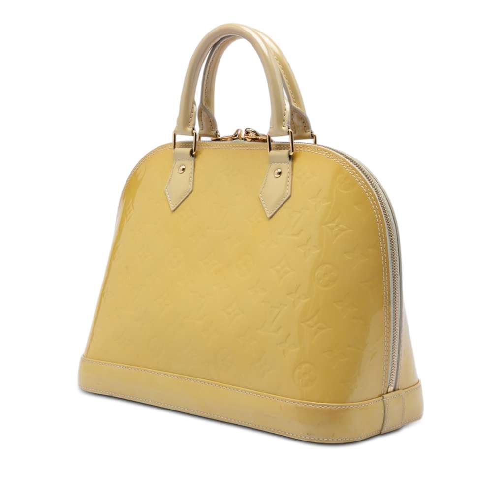 Louis Vuitton Monogram Vernis Alma PM Beige Leather Good condition - Back View