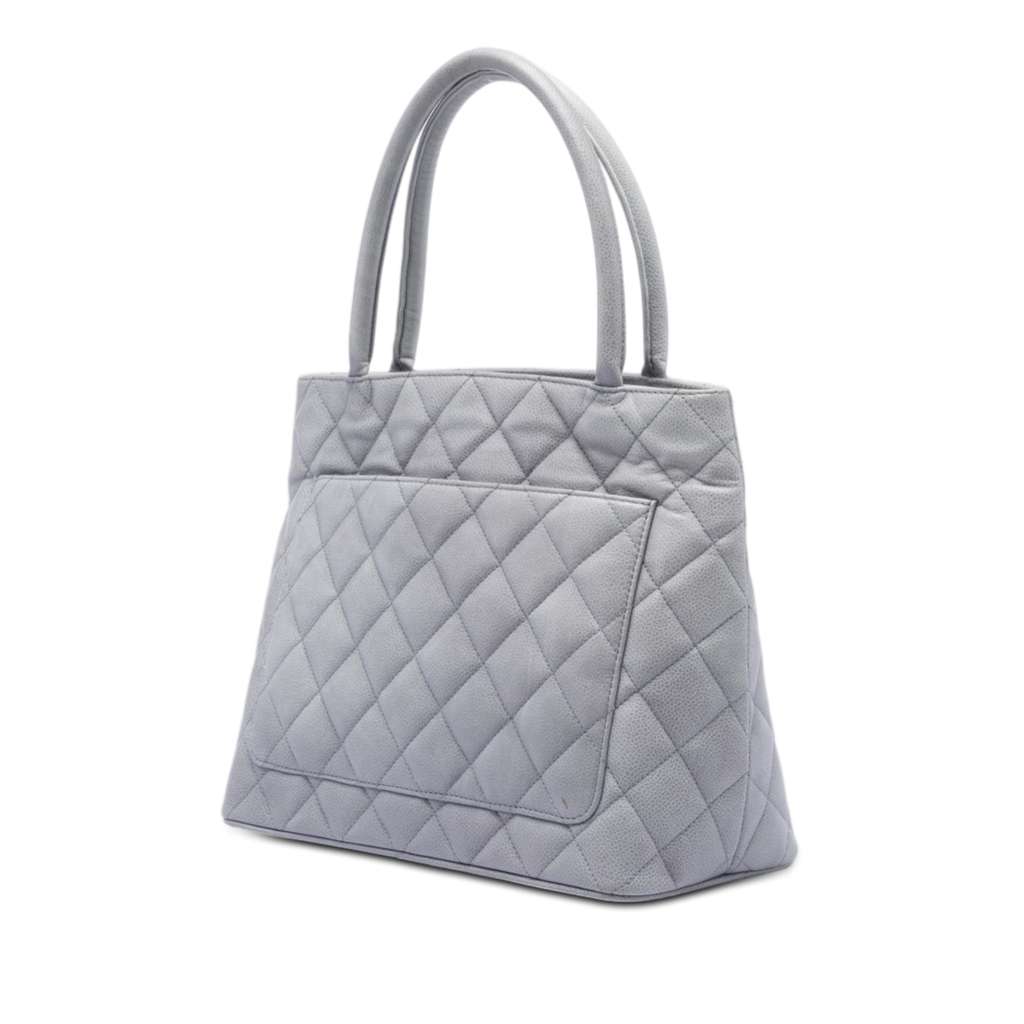 Chanel Caviar Medallion Tote Grey Leather Good condition - Back View