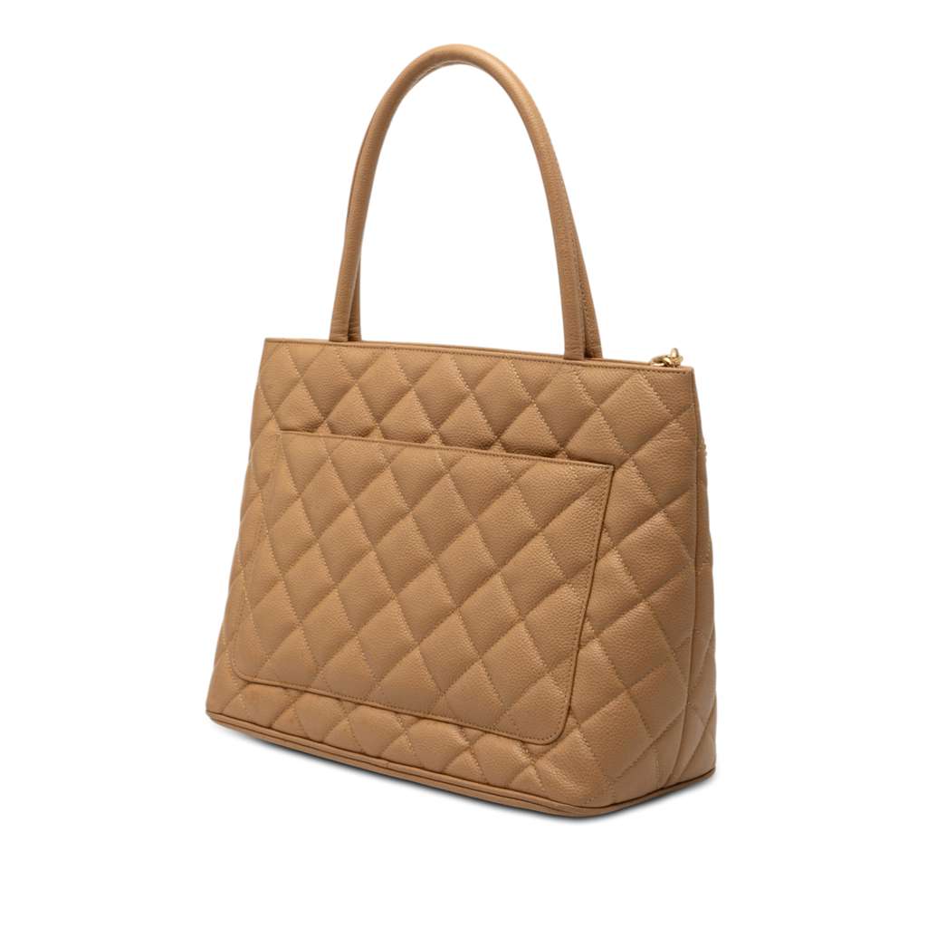 Chanel Caviar Medallion Tote Brown Leather Good condition - Back View