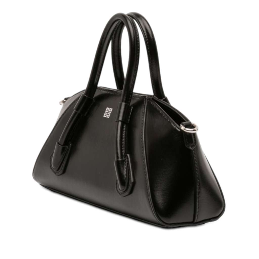Givenchy Mini Box Calfskin Antigona Stretch Top Handle Bag Black Leather Good condition - Back View