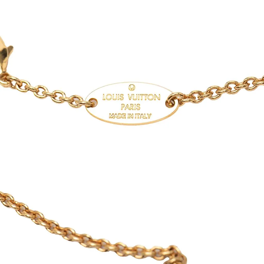 Louis Vuitton Gold Plated and Silver Plated Crystal Luckygram Game On Dice Pendant Necklace Gold Metal Very good - Inside View
