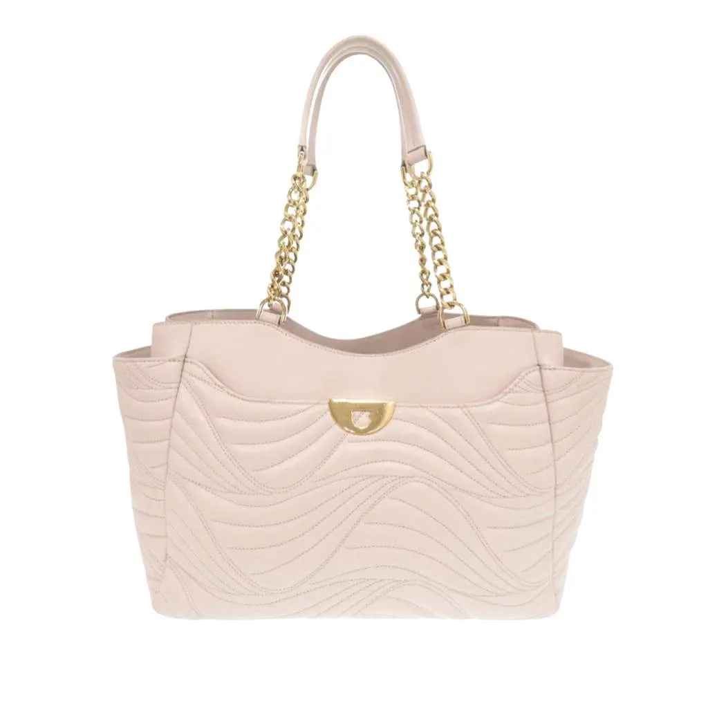 Salvatore Ferragamo Quilted Leather Lianne Tote Pink Leather Very good - Front View