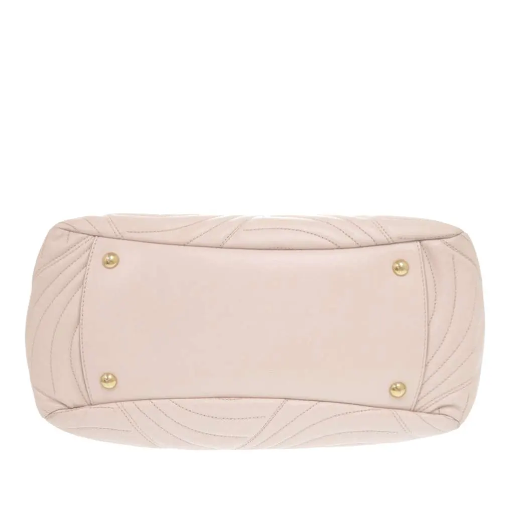 Salvatore Ferragamo Quilted Leather Lianne Tote Pink Leather Very good - Inside View