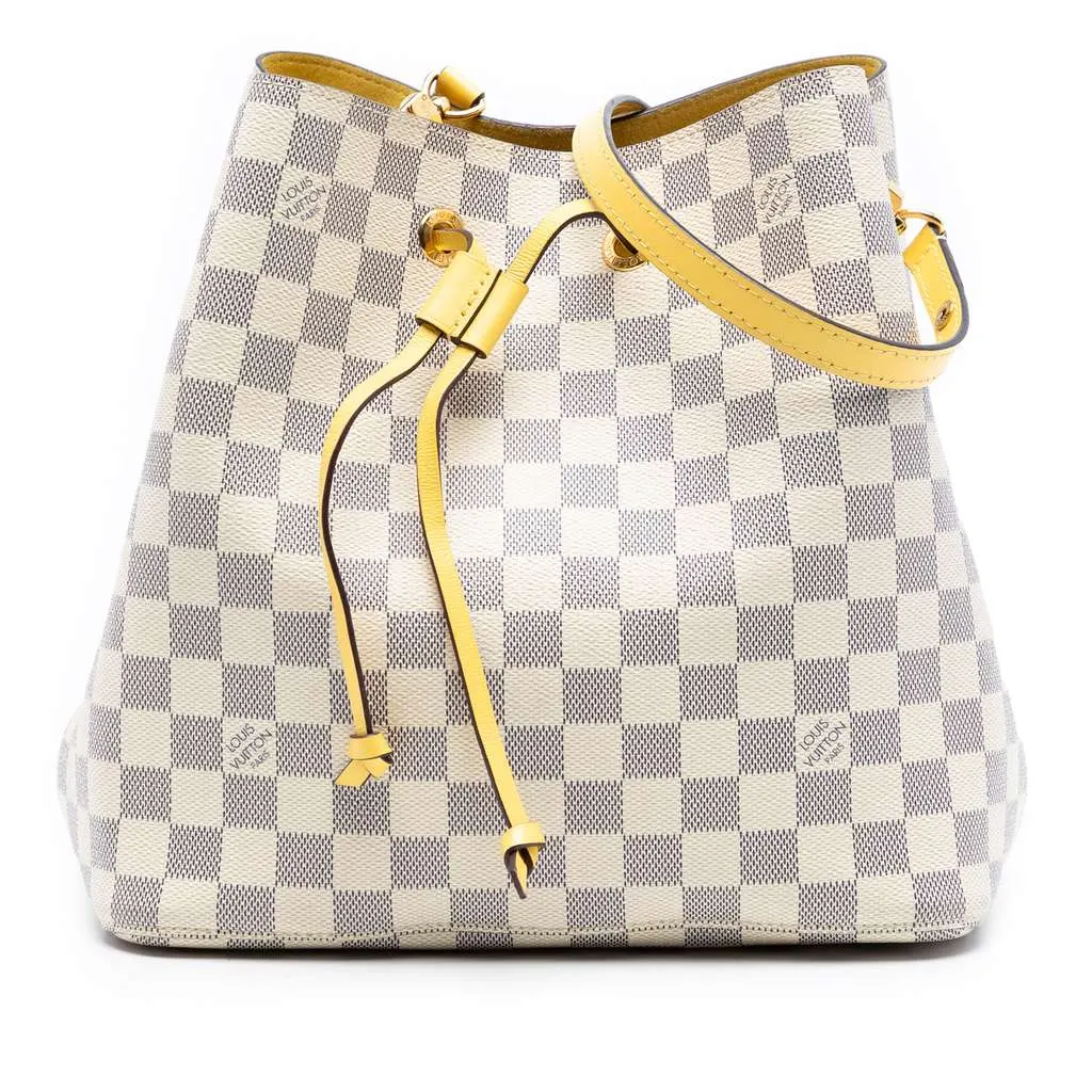 Louis Vuitton Damier Azur Neonoe MM White Canvas Good - Front View