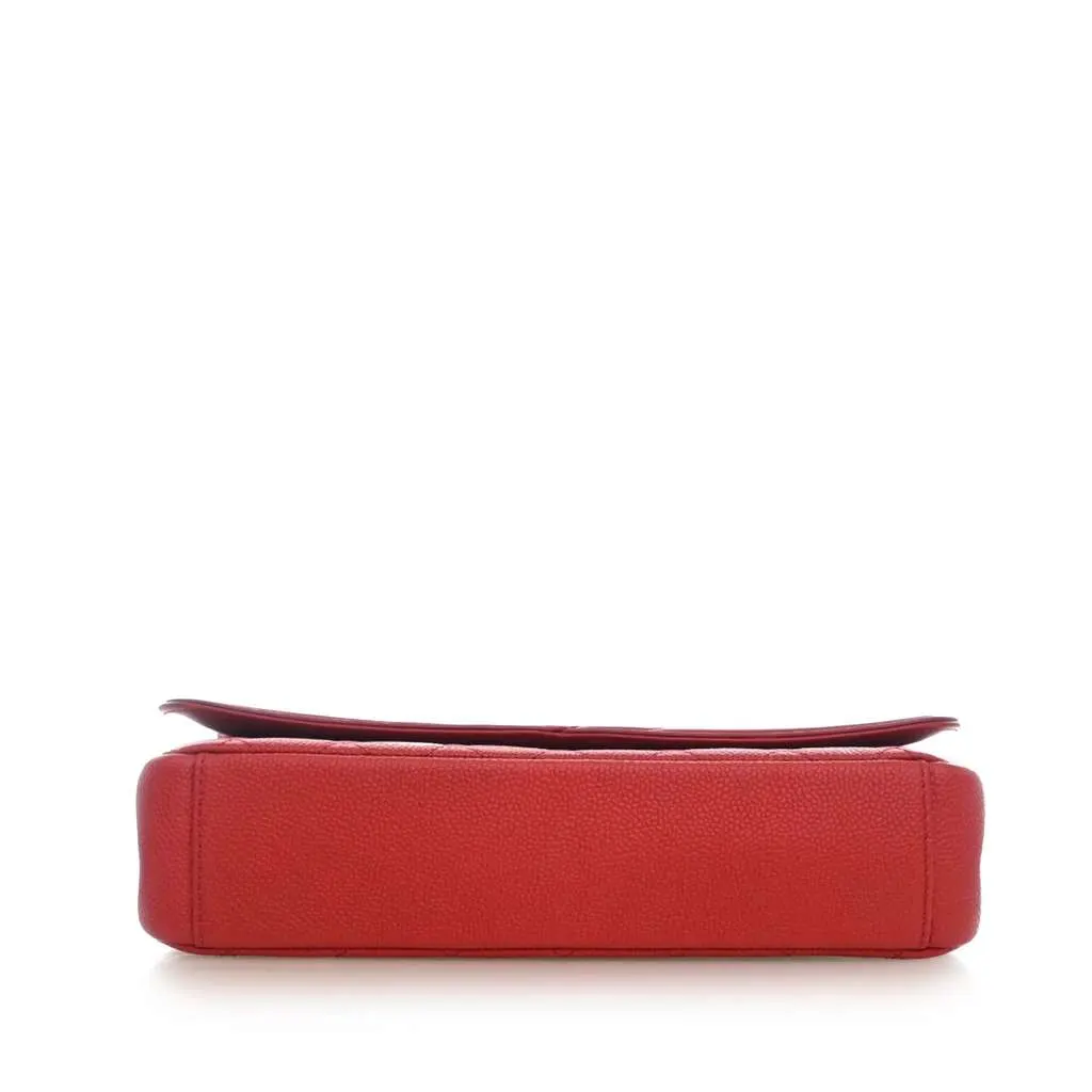 Chanel Medium Caviar CC Filigree Flap Red Leather Very good - Box View