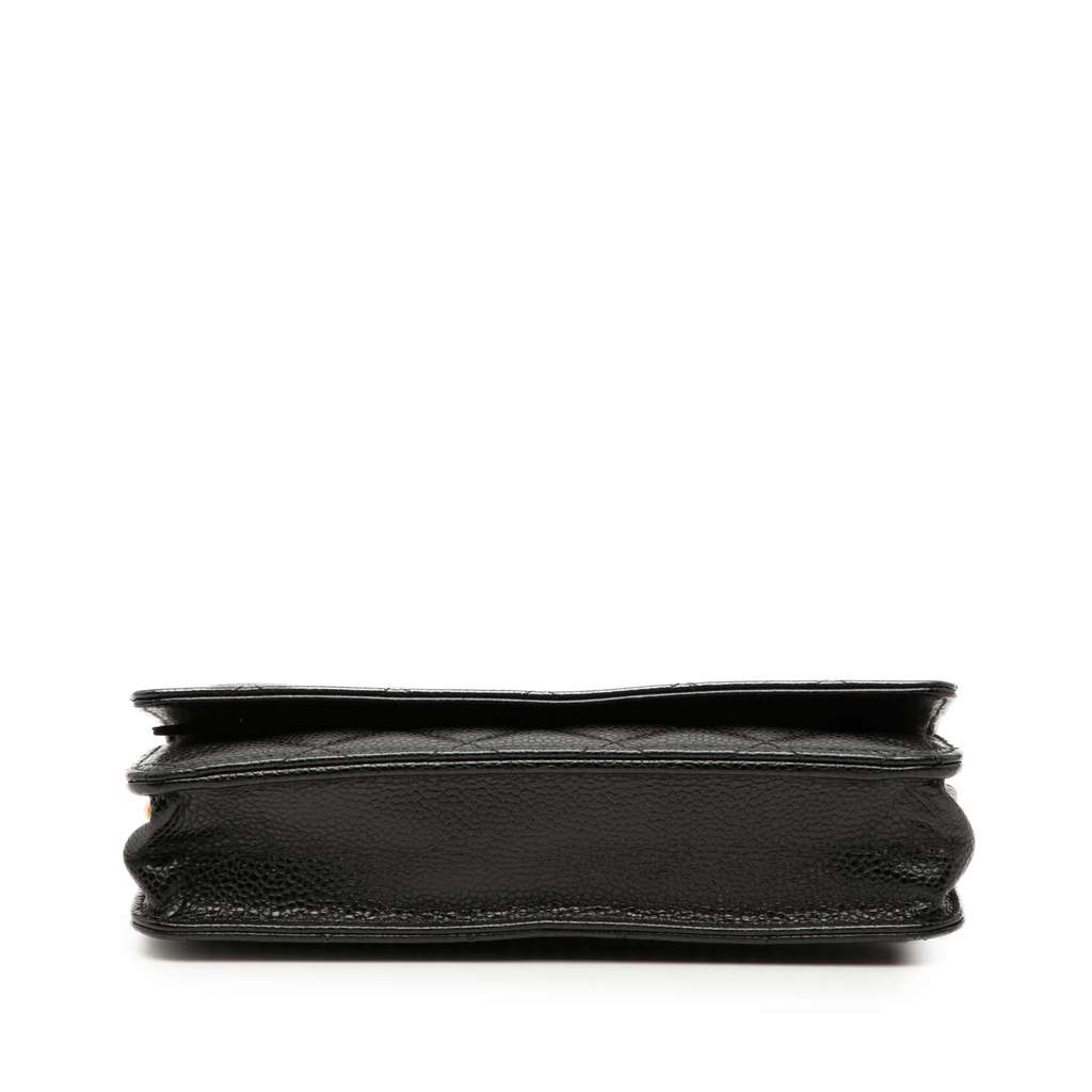 Chanel CC Quilted Caviar Wallet on Chain Black Leather Good condition - Inside View