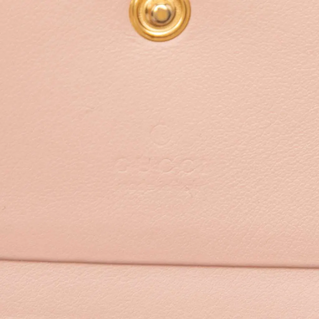Gucci GG Matelasse Leather Card Case Wallet Pink Leather Very good - Box View