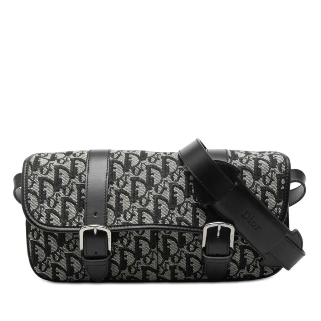 Dior Diorissimo Trotter Canvas Crossbody Black Canvas Very good - Front View