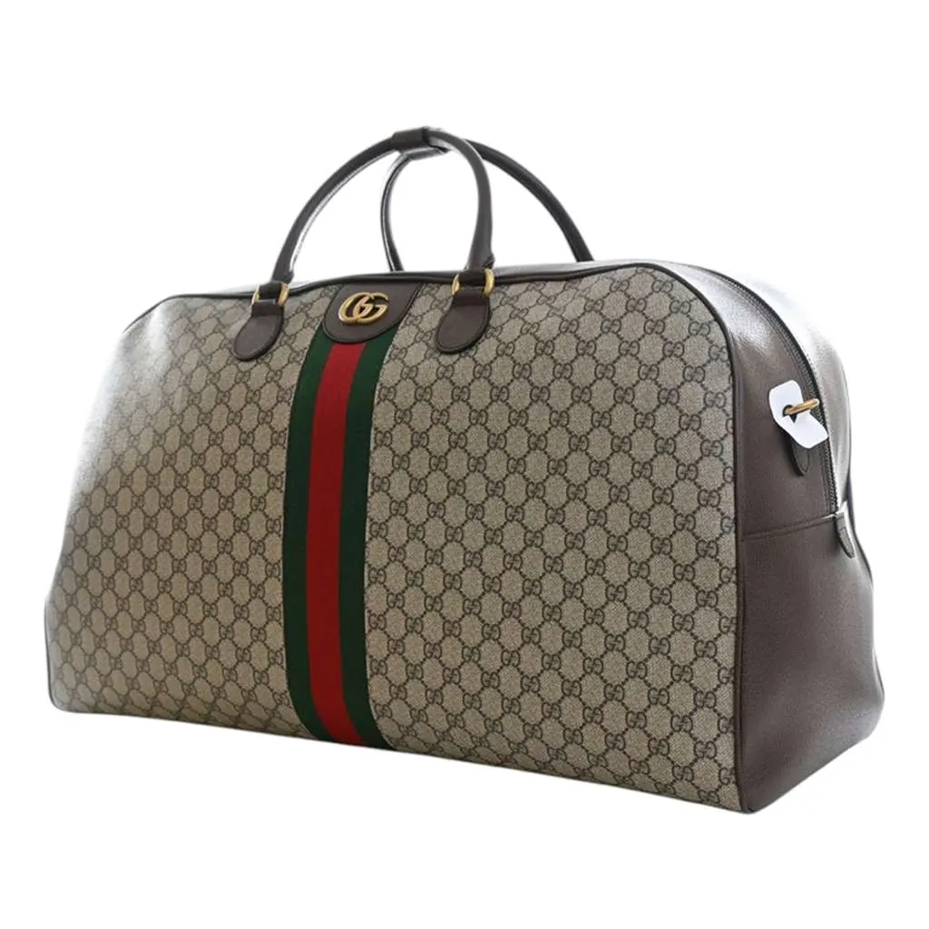 Gucci Large GG Supreme Web Savoy Bowling Bag Beige Canvas Very good - Inside View