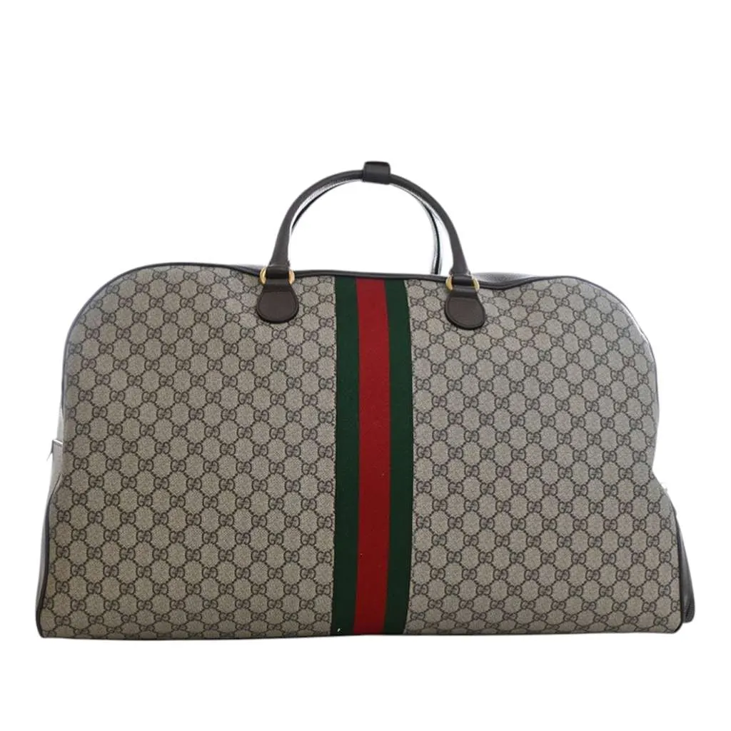 Gucci Large GG Supreme Web Savoy Bowling Bag Beige Canvas Very good - Model View