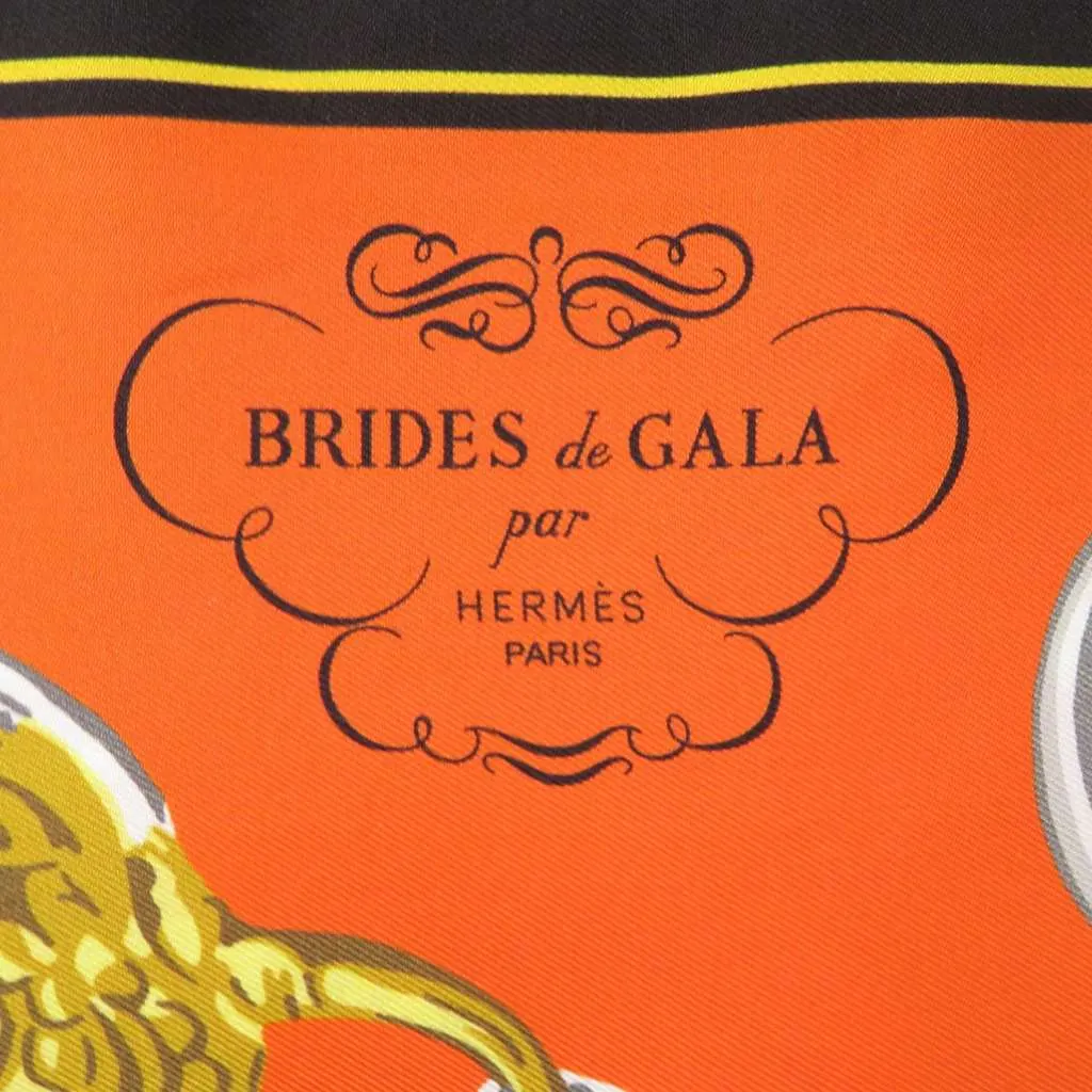 Hermès Maxi Brides de Gala Silk Twilly Scarf Orange Silk Very good - Inside View