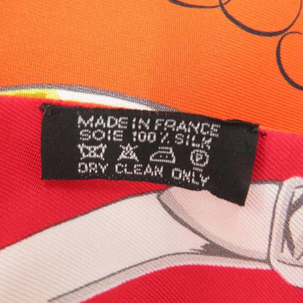 Hermès Maxi Brides de Gala Silk Twilly Scarf Orange Silk Very good - Model View