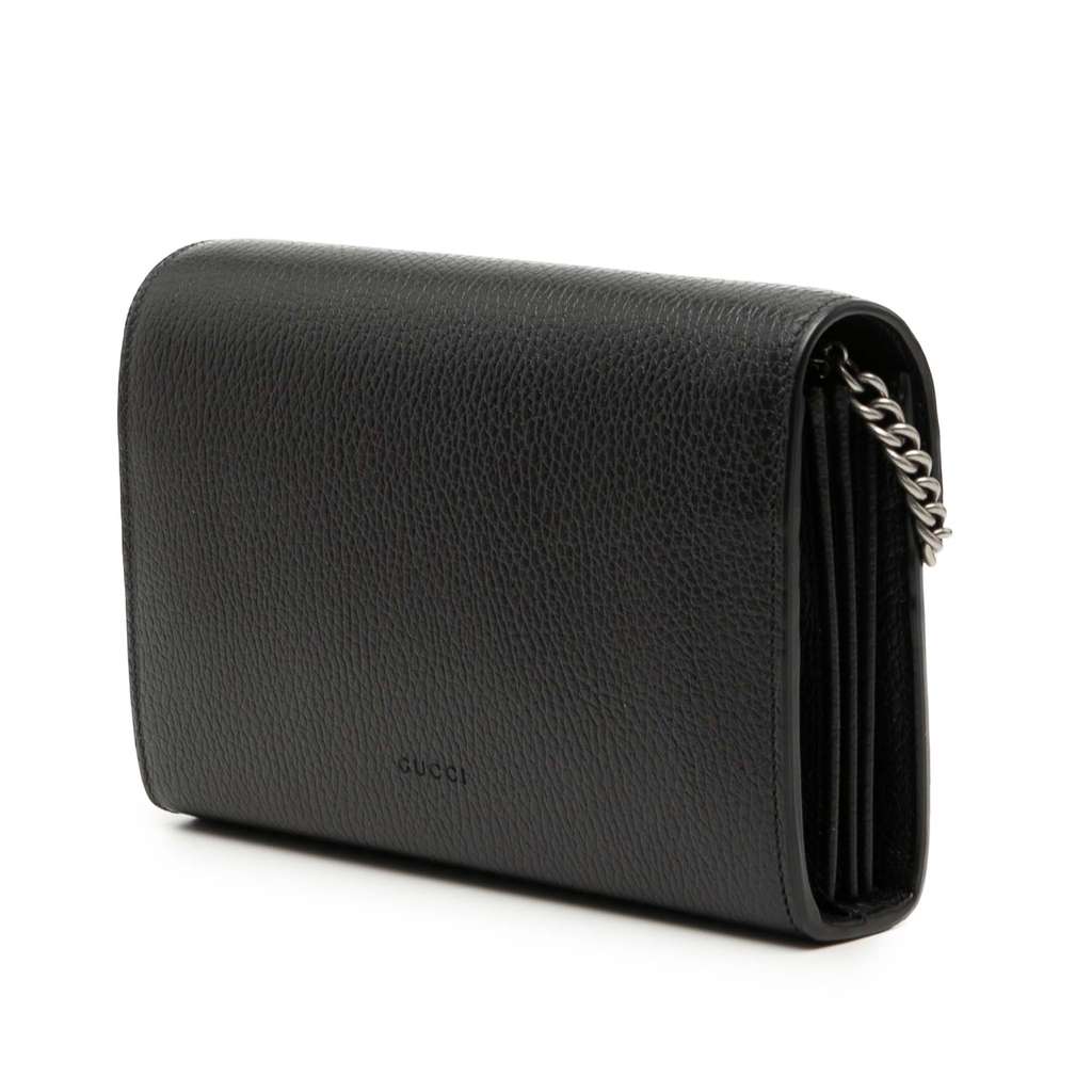 Gucci Leather Dionysus Wallet on Chain Black Leather Good condition - Back View