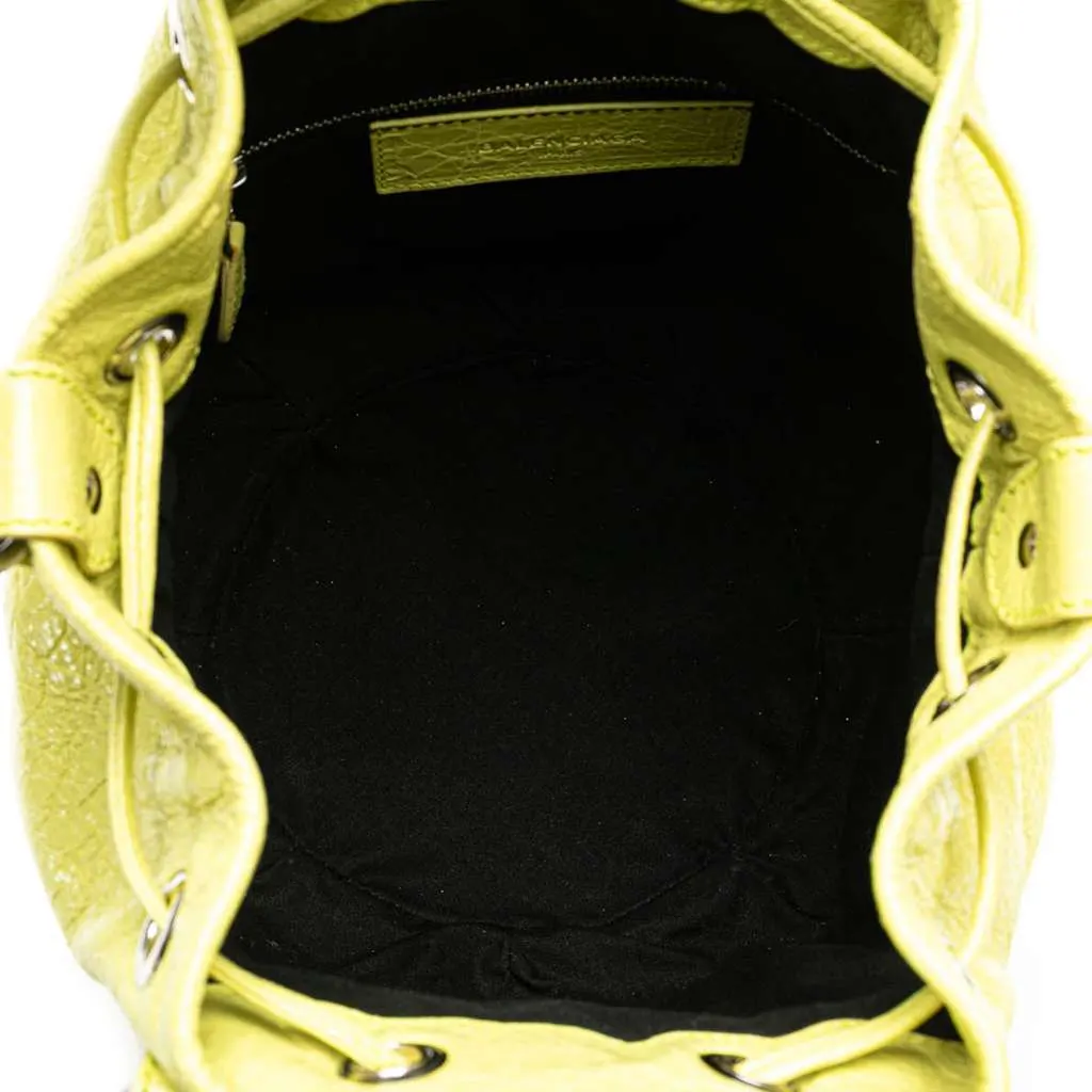 Balenciaga Lambskin Motocross Giant 12 Pompon Bag Yellow Leather Very good - Model View