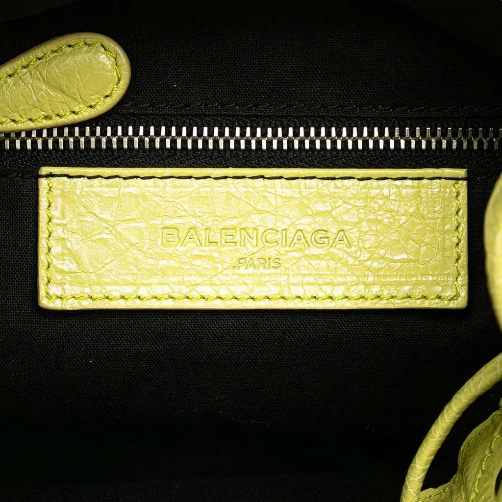 Balenciaga Lambskin Motocross Giant 12 Pompon Bag Yellow Leather Very good - Box View