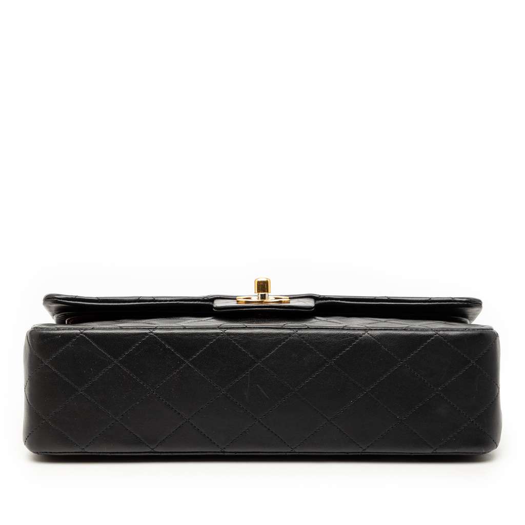Chanel Medium Classic Lambskin Double Flap Black Leather Good condition - Inside View