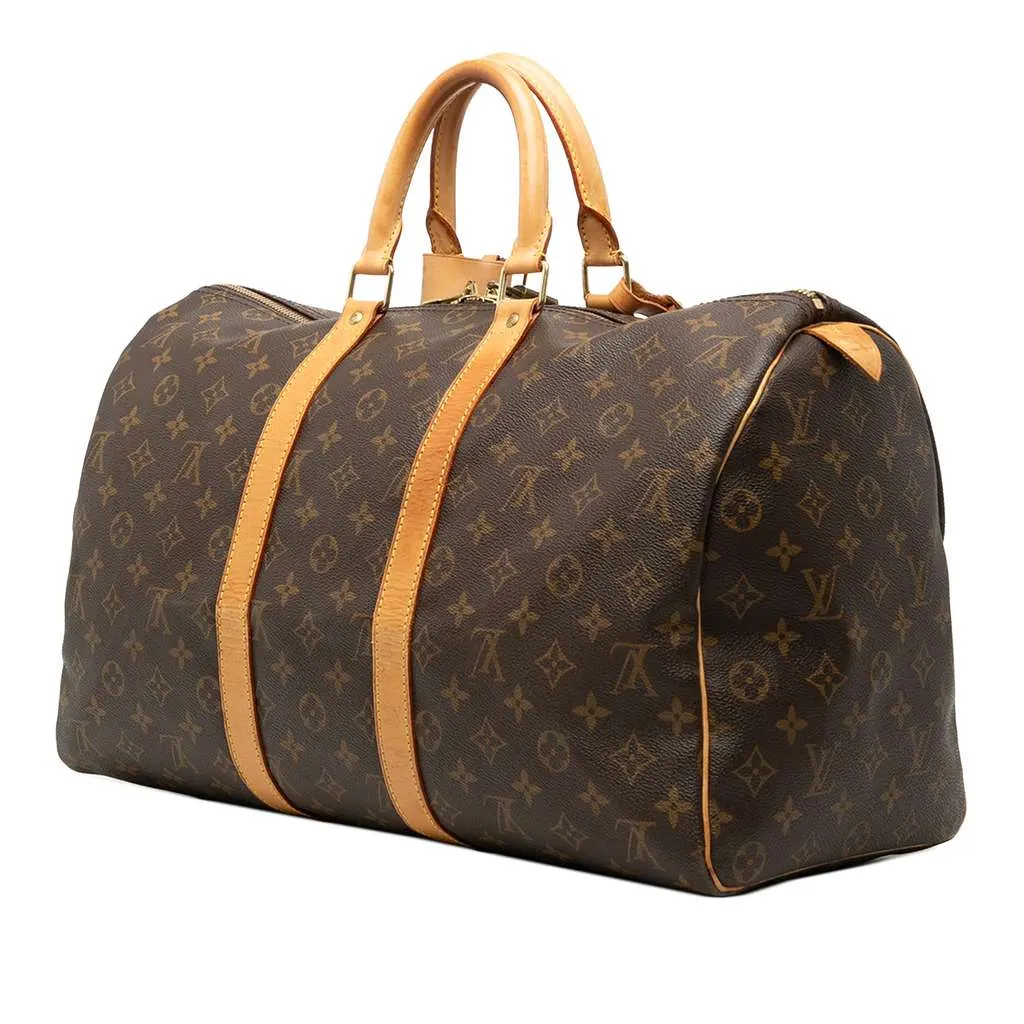 Louis Vuitton Monogram Keepall 45 Brown Good - Back View
