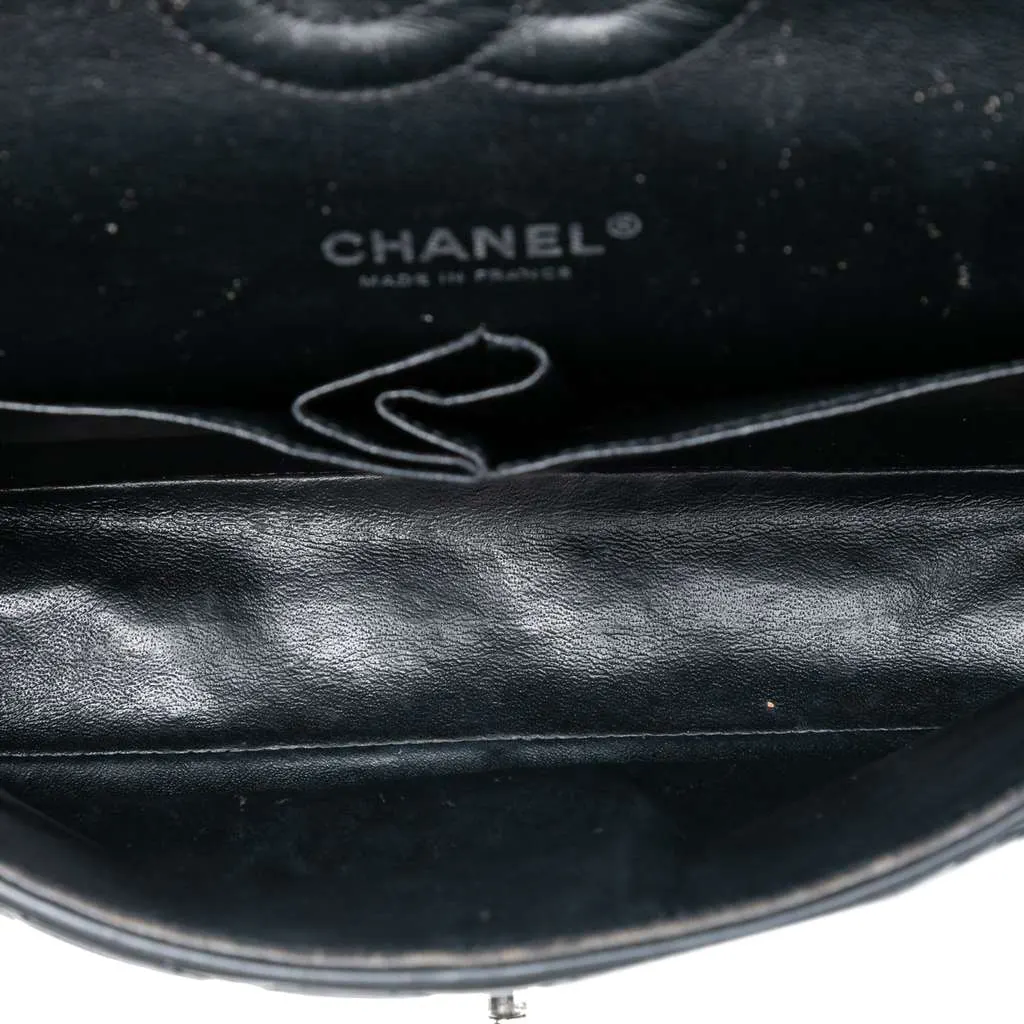 Chanel Medium Classic Patent Double Flap Black Leather Very good - Model View