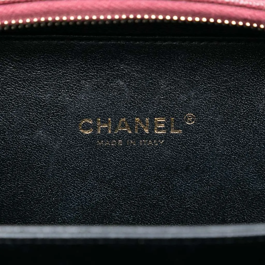 Chanel Small Bicolor Caviar CC Filigree Vanity Case Red Leather Very good - Box View