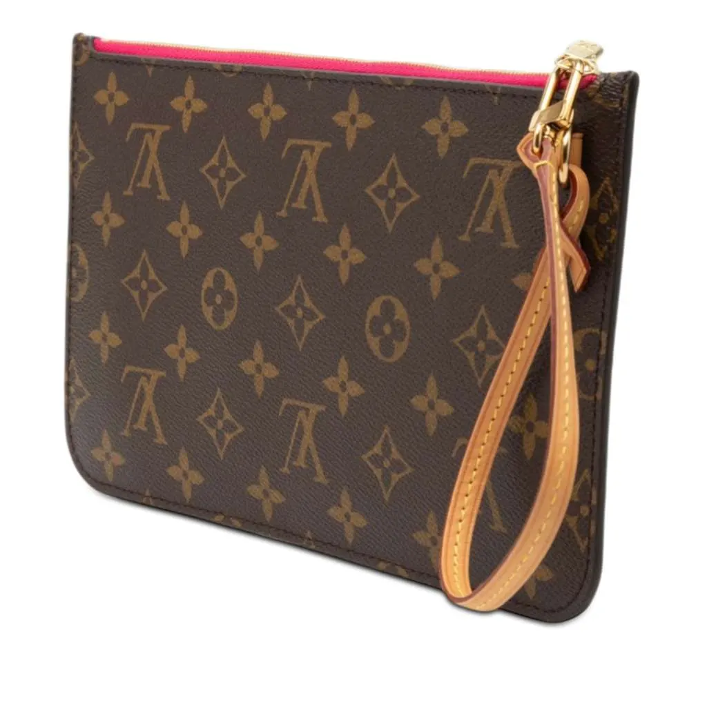 Louis Vuitton Monogram Neverfull MM Pouch Brown Very good - Back View