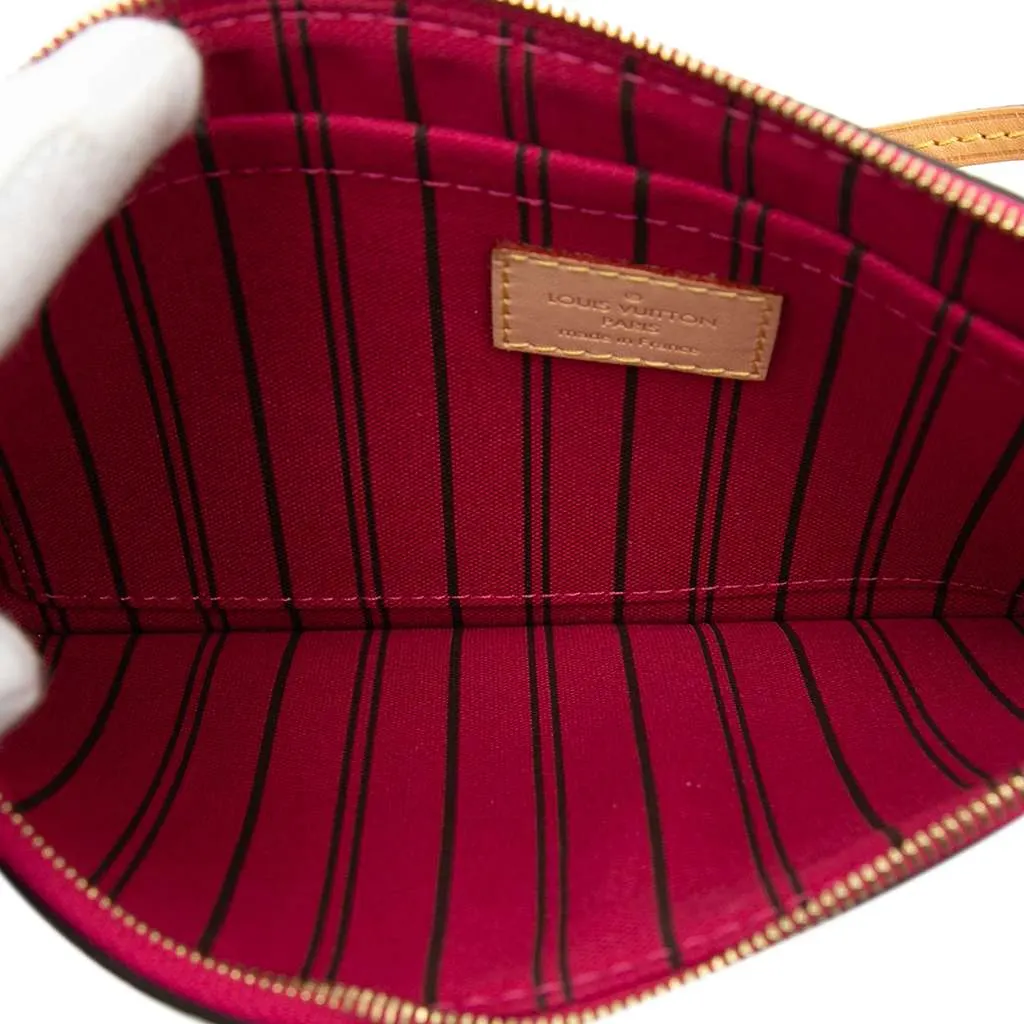 Louis Vuitton Monogram Neverfull MM Pouch Brown Very good - Model View
