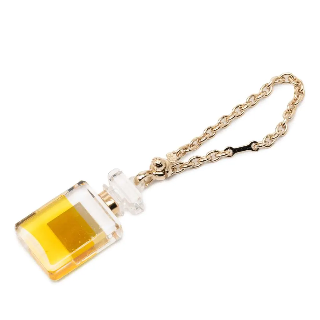 Chanel Resin No 5 Perfume Bottle Bag Charm Gold Very good - Back View