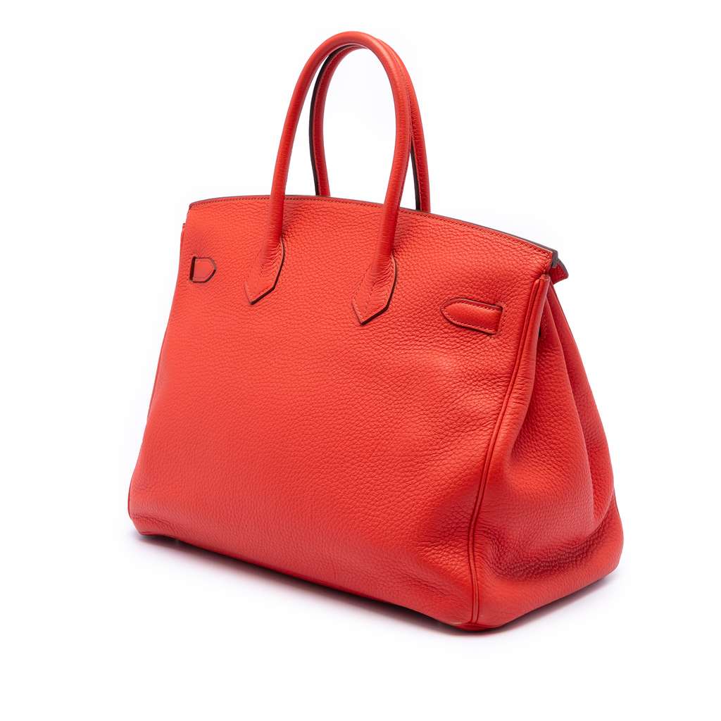 Hermès Togo Birkin Retourne 35 Red Leather Good condition - Back View