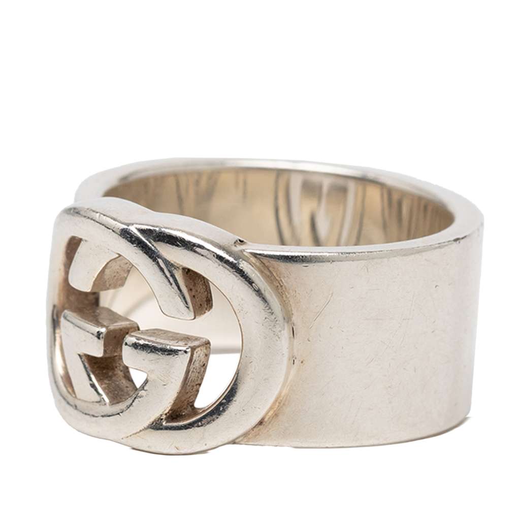 Gucci Sterling Silver Interlocking G Ring Silver Silver Good condition - Back View