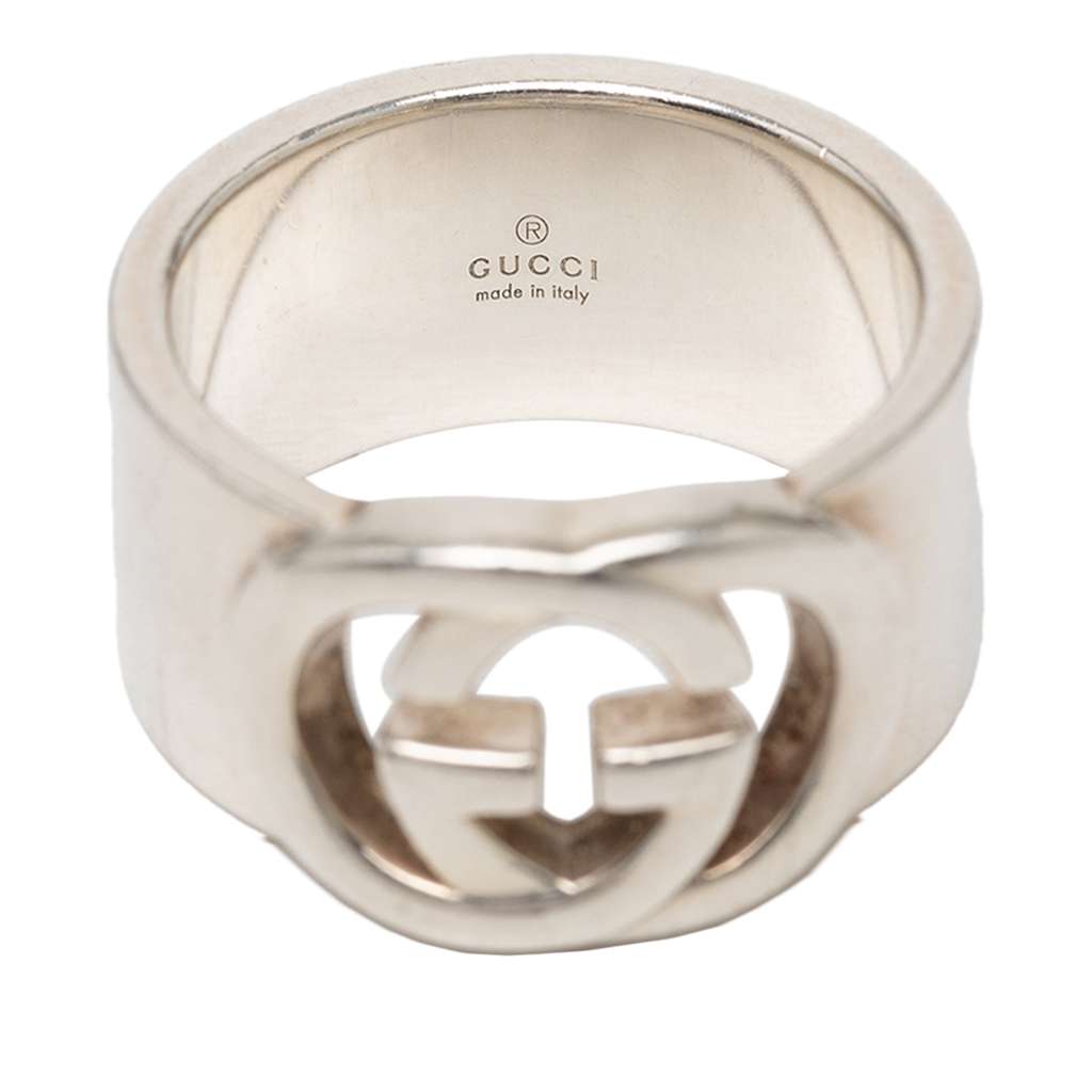 Gucci Sterling Silver Interlocking G Ring Silver Silver Good condition - Box View