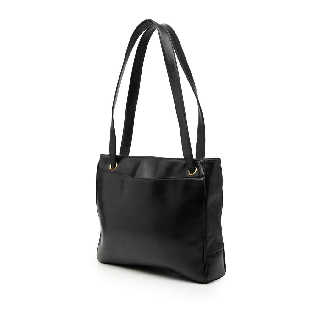 Chanel Lambskin CC Studded Logo Tote Black Leather Good condition - Back View